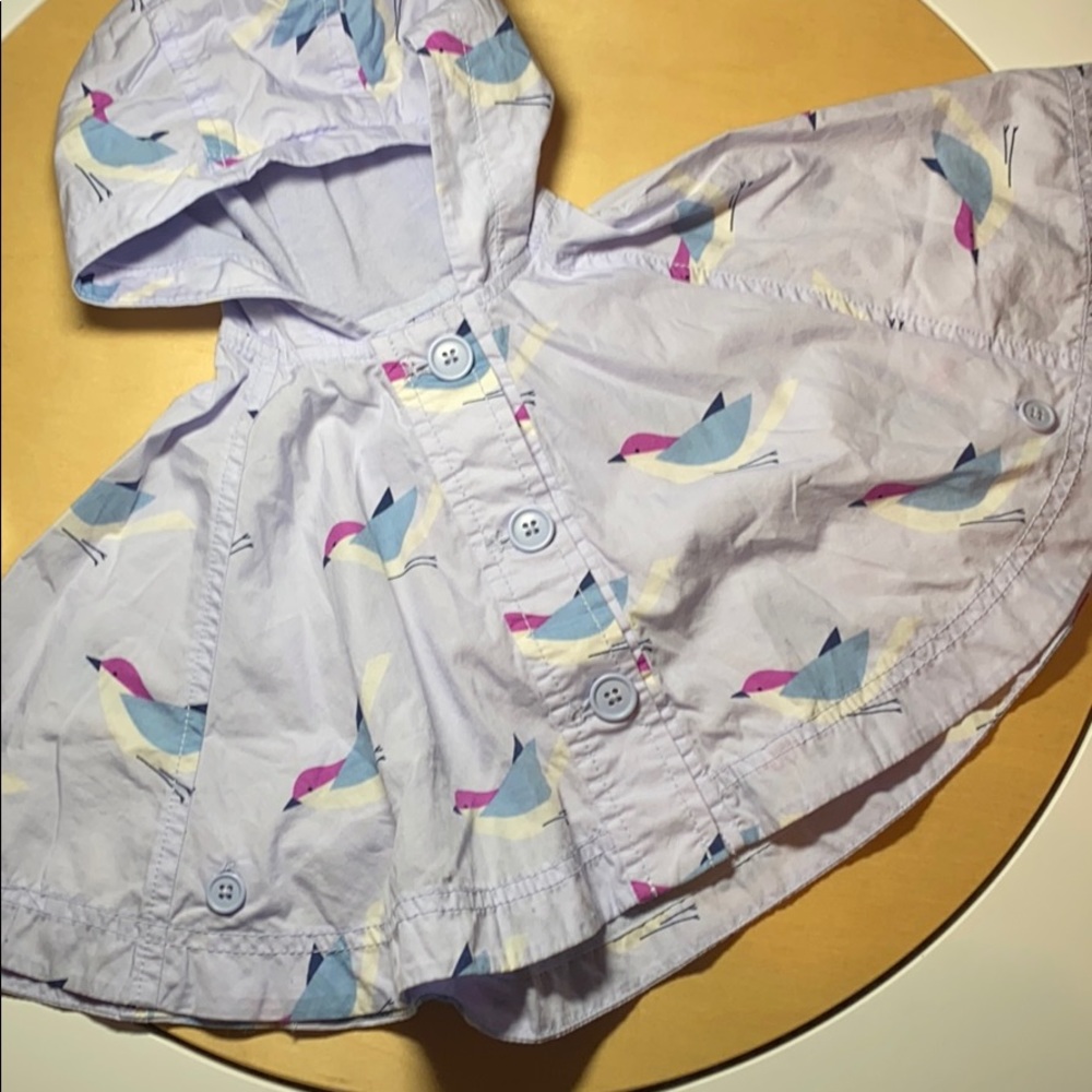 Baby gap purple blue tweet bird poncho